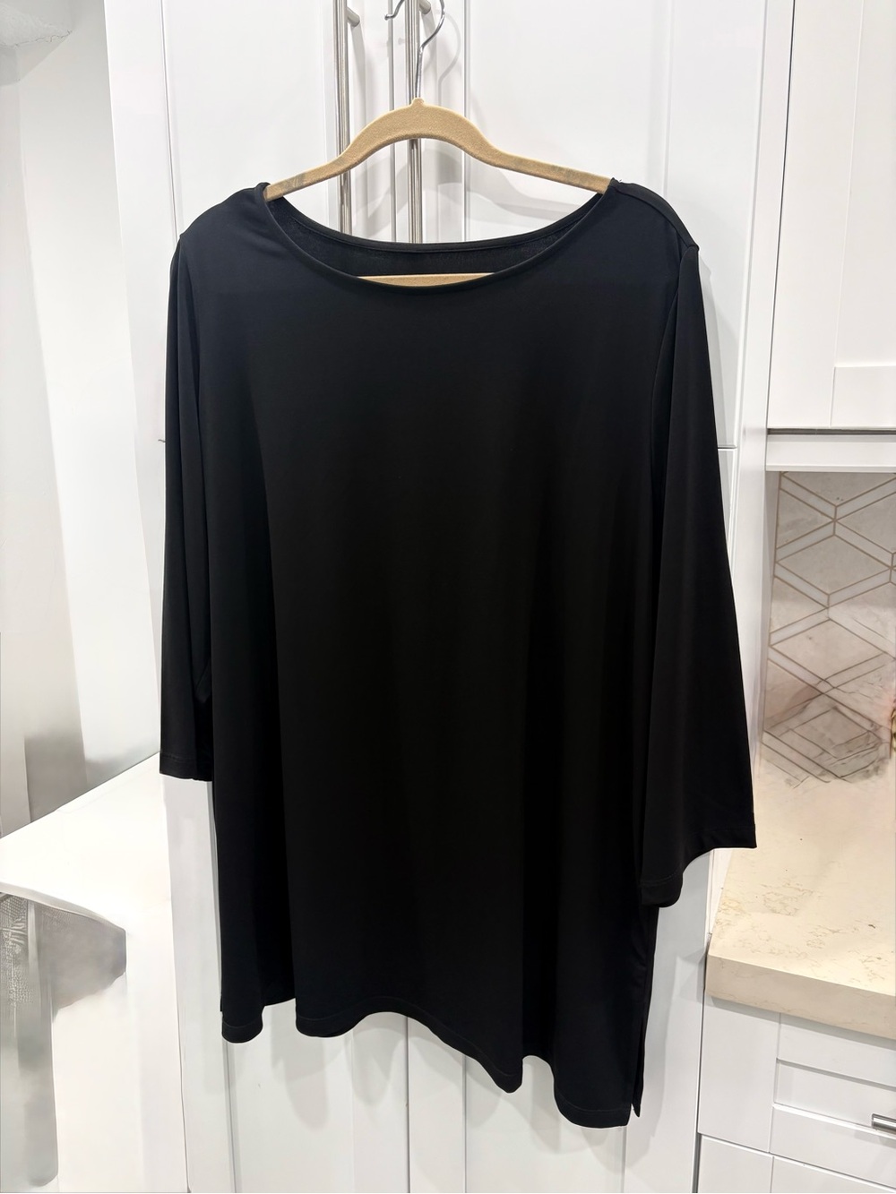 Susan Graver Black 3/4 Length Sleeve Tunic